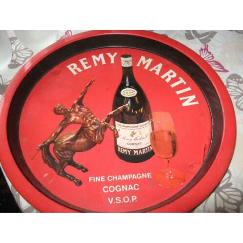 4 Remy Martin champagne cognac glazen & dienblad V.S.O.P.