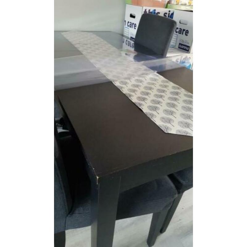 Eettafel uitschuifbaar tot 220cm (Ikea Bjursta) zwartbruin
