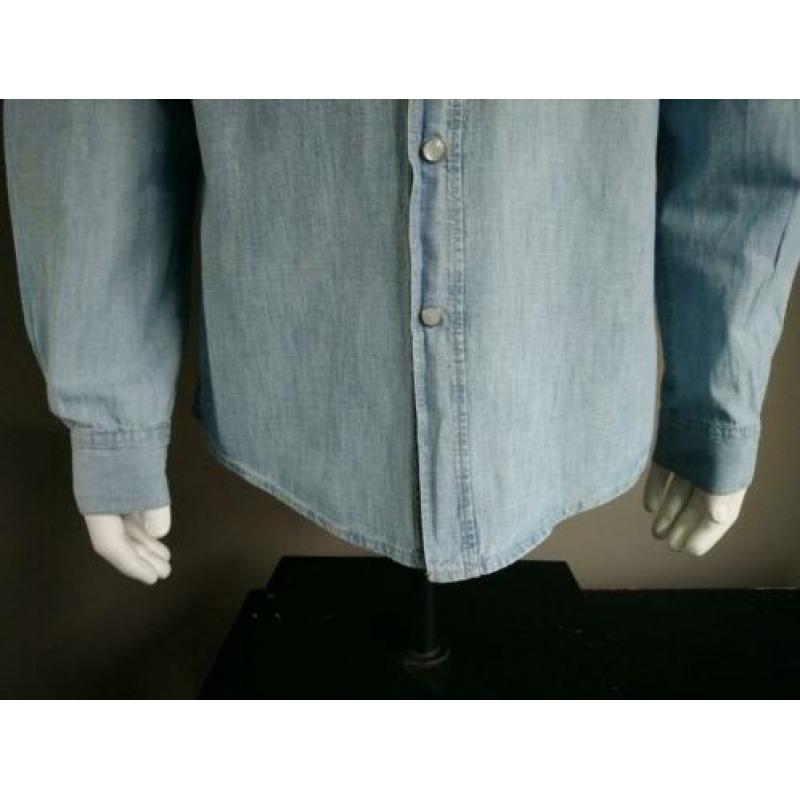 H&M jeans overhemd. Licht Blauw. Maat L