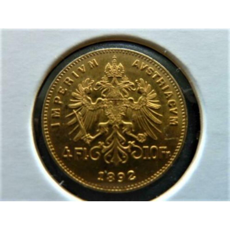 (3409) OOSTENRIJK SUPER MOOIE GOUDEN 4 Florin-10 Francs