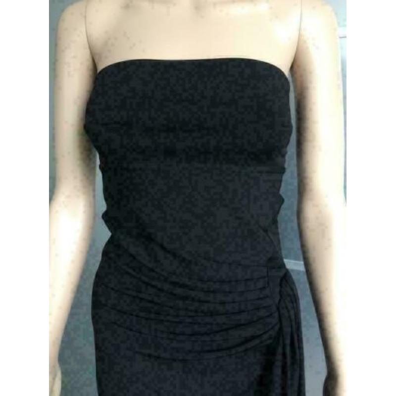 B470 L´ONKEL jurk jurkje strepless zwart feest gals Maat36=S