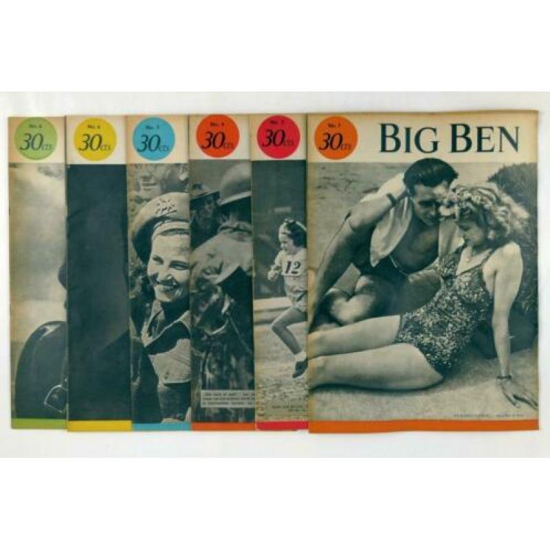 6 x Big Ben - nr. 3 t/m 8 - na-oorlogstijdschrift 1945