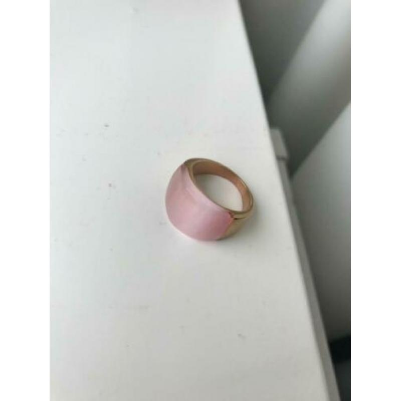 Mooie ring van Lucardi. Rosé met roze steen. Maat 52. Nieuw!