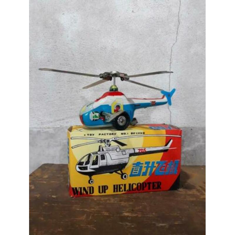 oude vintage blikken helicopter beijing 705 speelgoed opwind