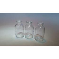 Mini glazen flesjes 6 cm met of zonder kurk / per stuk