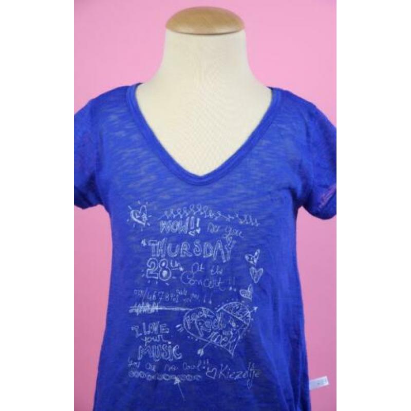 Kiezeltje t-shirt kobaltblauw met strik maat 116