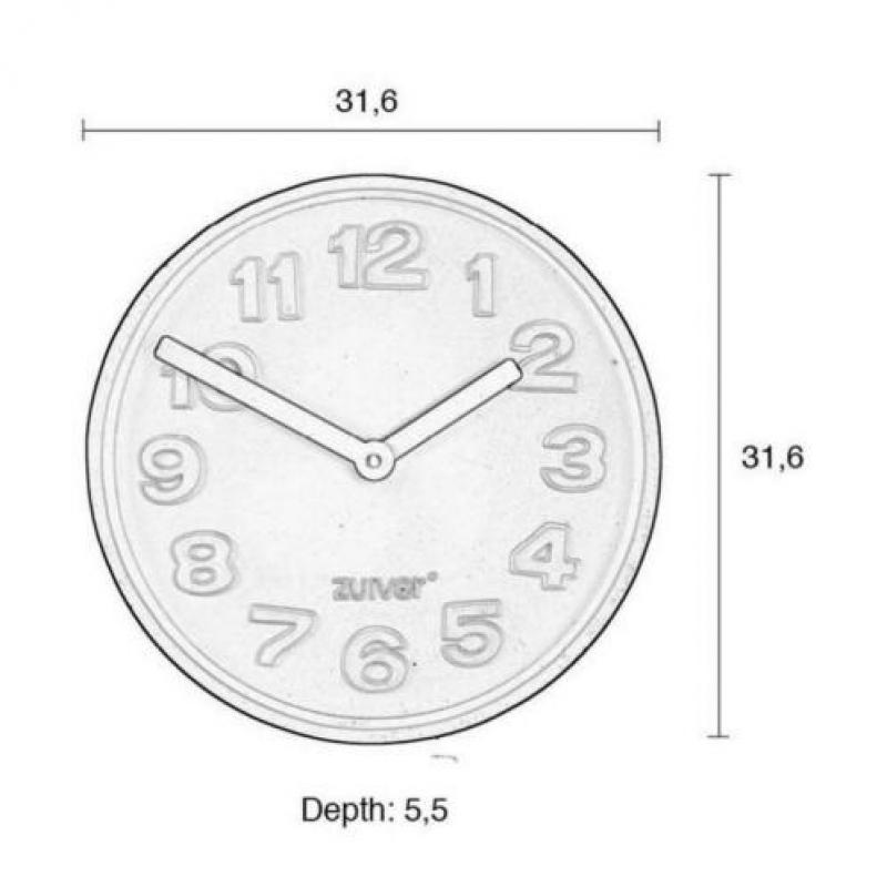 Zuiver Concrete Time klok (&Oslash;30 cm) van € 69.95 NU € 3