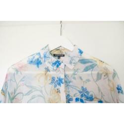 Doorzichtige blouse met bloemenpatroon, M