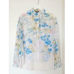 Doorzichtige blouse met bloemenpatroon, M