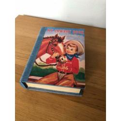 Cowboy houten opbergdoos kistje boek met geheim opbergboek