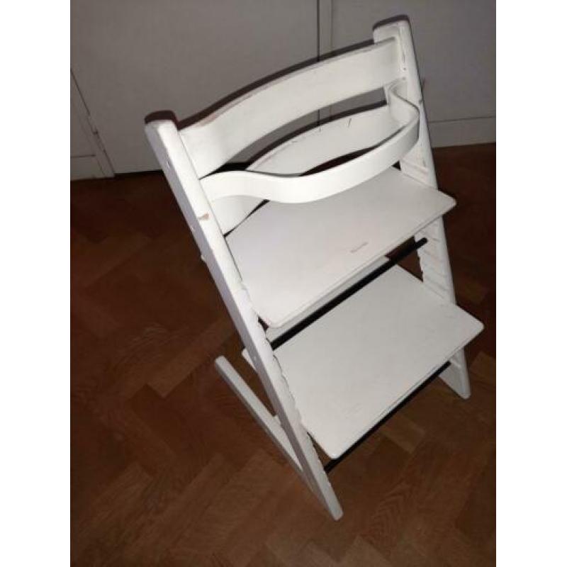Trip trap stoel wit met zitverkleiner gebruikt
