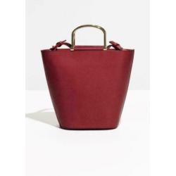 &Other Stories Bordeaux leather bucket bag zgan