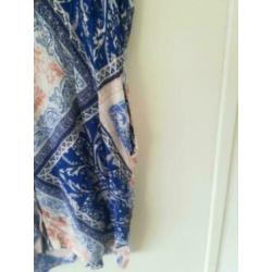 Supermooie tuniek jurk print blauw koraal Pep 42/44