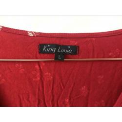 Rood King Louie jurkje met print van vlinders maat L