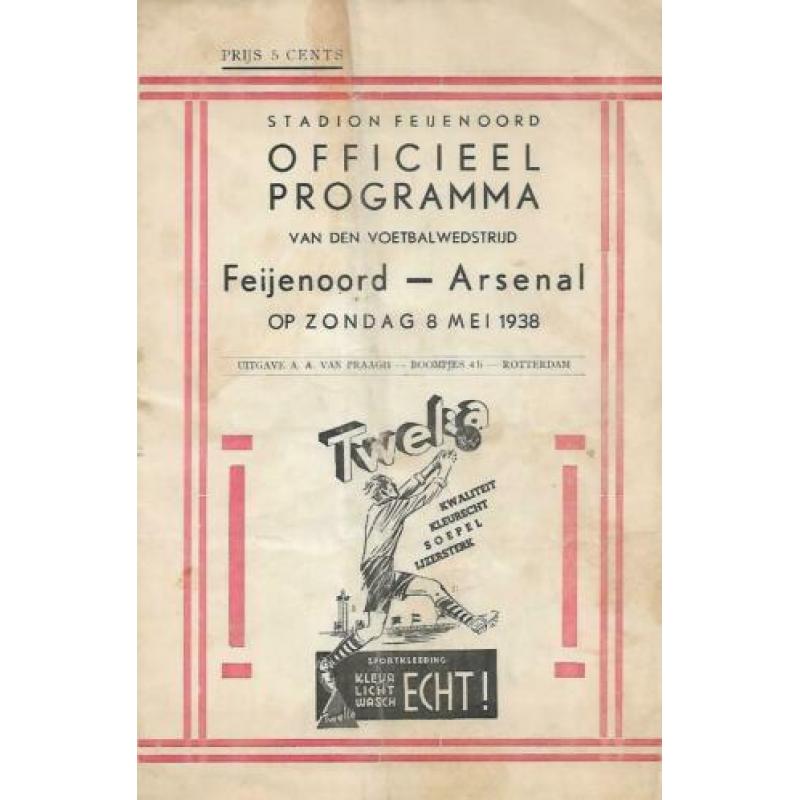 Hoofdprijs!! Gezocht Feyenoord en Ajax programma 's jaren 30