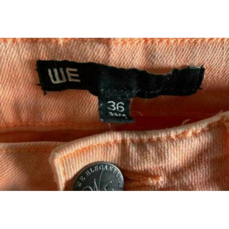 WE oranje color jeans spijkerbroek maat 36