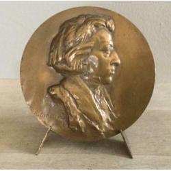 Plaquette brons Chopin(1819-1849)gesignEerd Robert Coutin