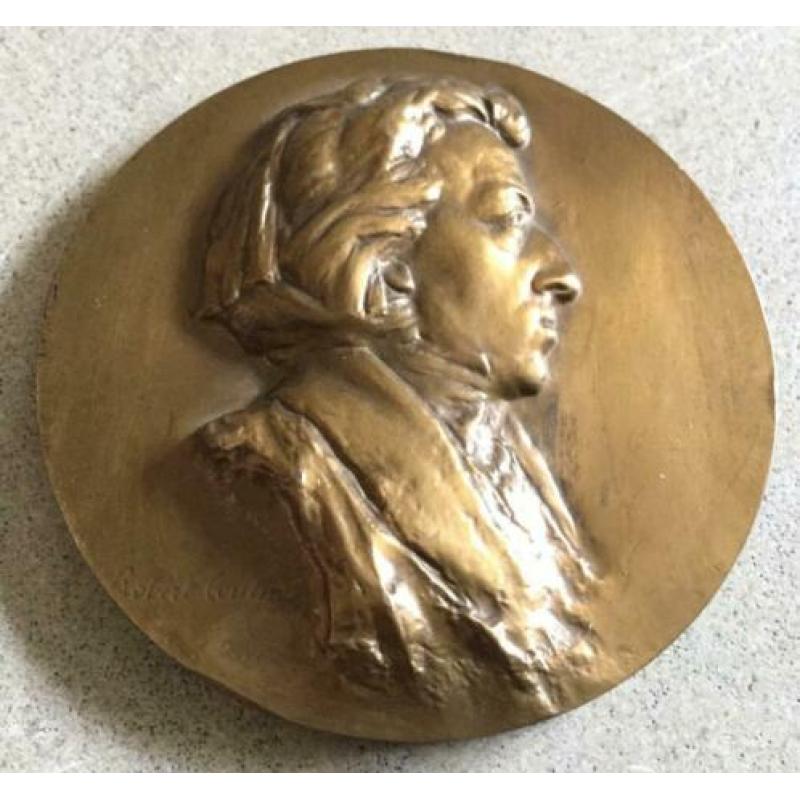 Plaquette brons Chopin(1819-1849)gesignEerd Robert Coutin