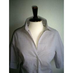 #NIEUW# STANFIELD blouse mt. 42 leuk beige / wit ruitje