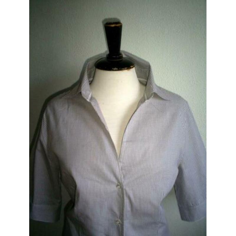 #NIEUW# STANFIELD blouse mt. 42 leuk beige / wit ruitje