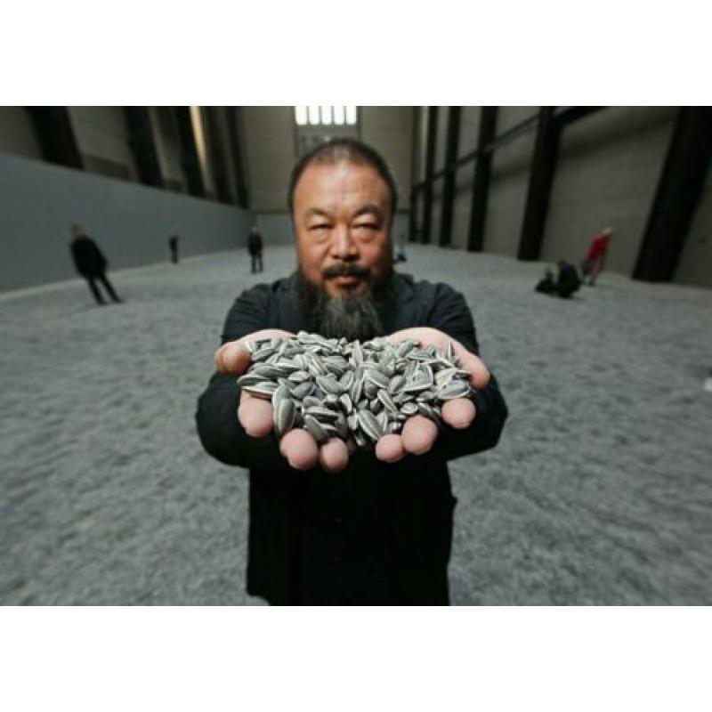 Ai Weiwei - 100 handbeschilderde, porseleinen zonnebloempitt
